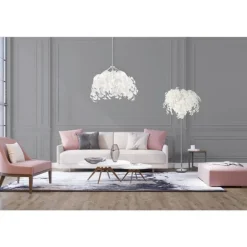 Lámpara de techo colgante Leavy mini 1xE27 acabado blanco estilo moderno 38cm Ø