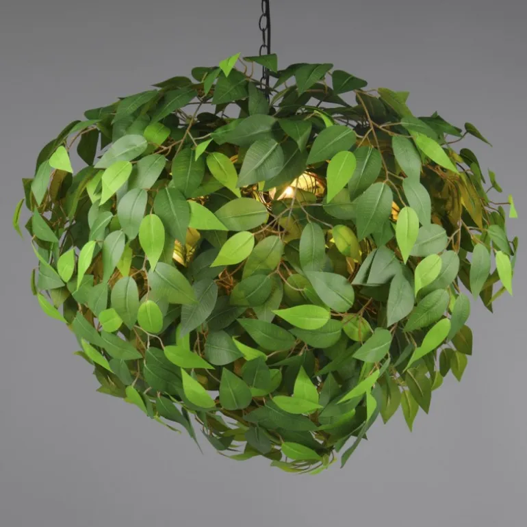 Lámpara de techo colgante Leavy Verde 4XE14 70cm Ø