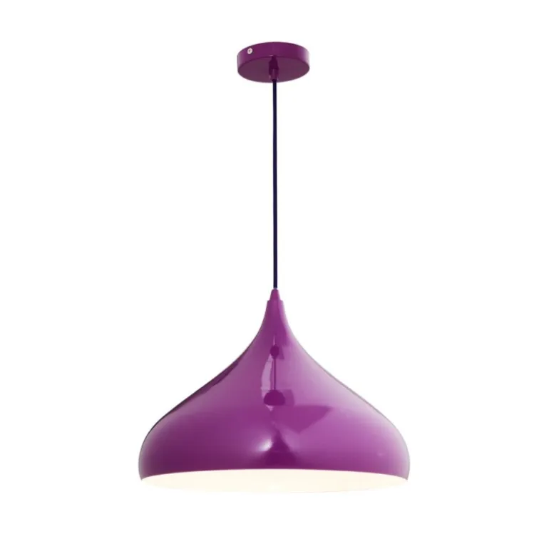 Lámpara de techo colgante Lágrima Lila 1xE27 acabado metal lila estilo juvenil 42cm Ø