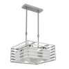 Lámpara de techo colgante 4 luces Jaula 4xE27 acabado metal plata tulipas cristal mate estilo moderno