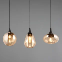 Lámpara de techo colgante Lumina 3L Negro/ Ámbar 3XE14