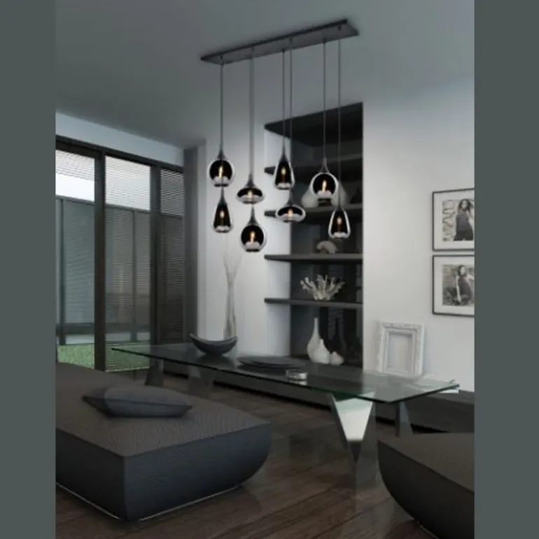 Lámpara de techo colgante Lumina 8L 8XE14 121CM Ancho