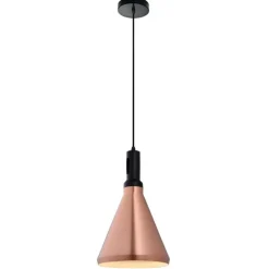 Lámpara de techo colgante 1luz 1xE27 acabado metal cobre estilo industrial 25cm Ø