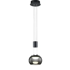 Lámpara de techo colgante Madison LED integrado 8w 3000k 3 intensidades acabado negro estilo moderno regulable en altura 18cm Ø