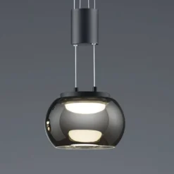 Lámpara de techo colgante Madison LED integrado 8w 3000k 3 intensidades acabado negro estilo moderno regulable en altura 18cm Ø