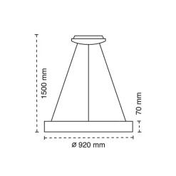 Lámpara de techo colgante Mad LED integrado 56w tonalidad 3000k acabado madera natura estilo moderno 92cm Ø