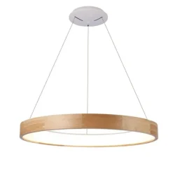 Lámpara de techo colgante Mad LED integrado 42w tonalidad 3000k acabado madera natura estilo moderno 67cm Ø