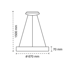Lámpara de techo colgante Mad LED integrado 42w tonalidad 3000k acabado madera natura estilo moderno 67cm Ø