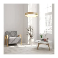 Lámpara de techo colgante Mad LED integrado 28w tonalidad 3000k acabado madera natura estilo moderno 47cm Ø