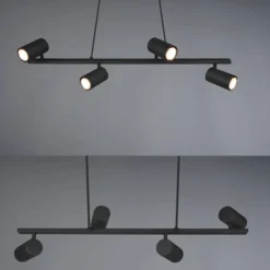 Lámpara de techo colgante Marley 4 luces 4xGU10 acabado metal negro estilo moderno