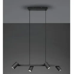Lámpara de techo colgante Marley 4 luces 4xGU10 acabado metal negro estilo moderno