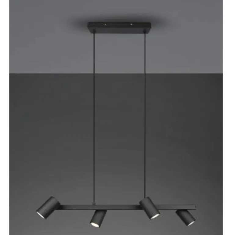 Lámpara de techo colgante Marley 4 luces 4xGU10 acabado metal negro estilo moderno