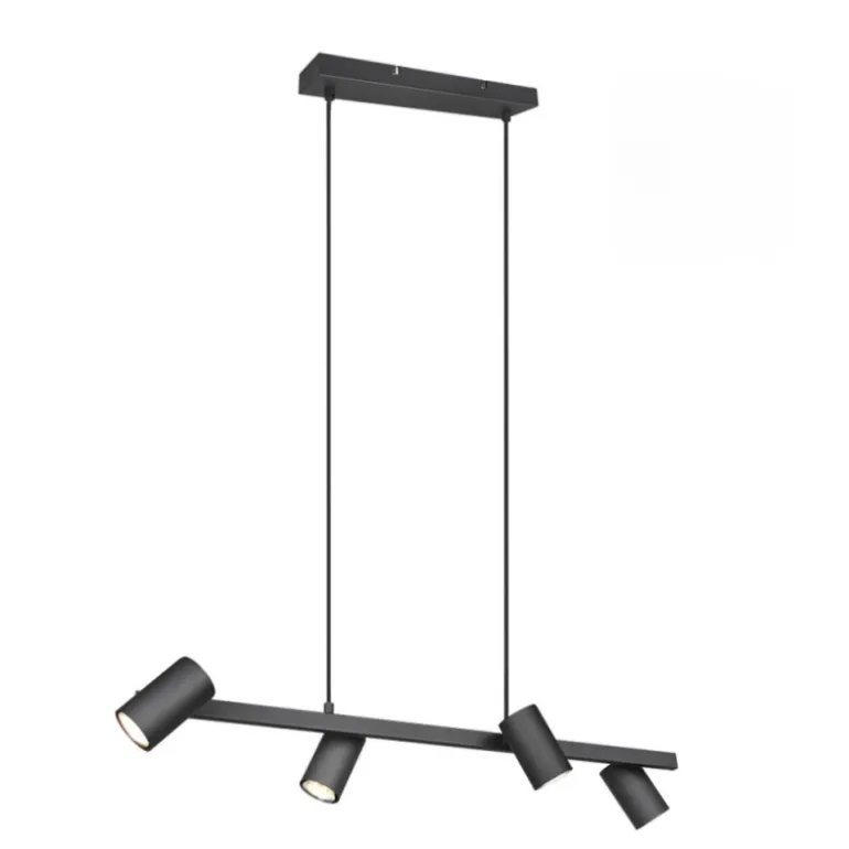 Lámpara de techo colgante Marley 4 luces 4xGU10 acabado metal negro estilo moderno