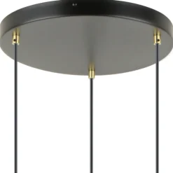 Lámpara de techo colgante Mauna 3 luces acabado negro y oro envejecido 3XE27 estilo moderno 35cm Ø