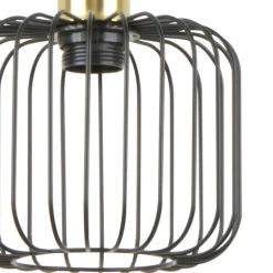 Lámpara de techo colgante Mauna 1 luz acabado negro y oro envejecido 1XE27 estilo moderno 18cm Ø