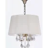 Lámpara de techo colgante Miramar Plata 4xE14 acabado oro envejecido pantalla hilo beige