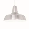 Lámpara de techo colgante Moby 1xE27 acabado aluminio interior blanco estilo industrial 35cm Ø