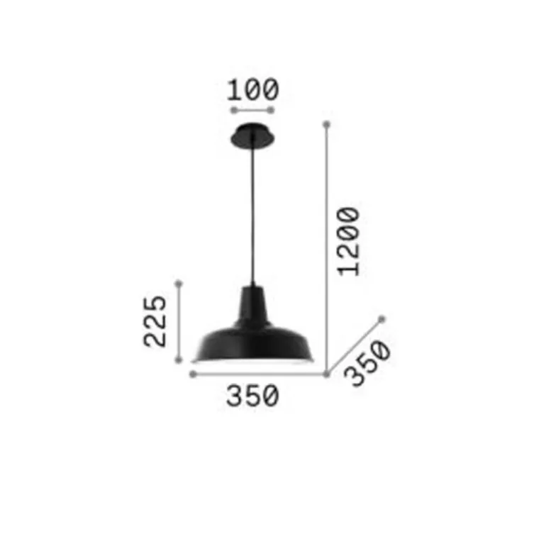 Lámpara de techo colgante Moby 1xE27 acabado aluminio interior blanco estilo industrial 35cm Ø