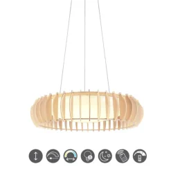 Lámpara de techo colgante Monte Natural LED 40W 3CCT 60cm Ø