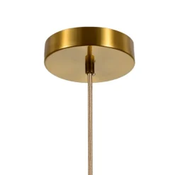 Lámpara de techo colgante Nascha 1XE27 acabado metal dorado cristal ámbar estilo moderno 30cm Ø