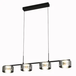Lámpara de techo colgante Ónix Lineal 5 luces LED integrado 5X6W 4000K 2100lm acabado negro estilo moderno
