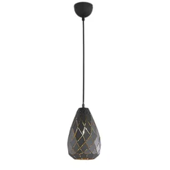 Lámpara de techo colgante Onyx 1luz 1xE27 acabado metal antracita estilo moderno 15cm Ø