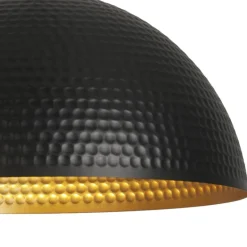 Lámpara de techo colgante Osiris 1 luz 1XE27 acabado metal negro y dorado estilo industrial 40cm Ø