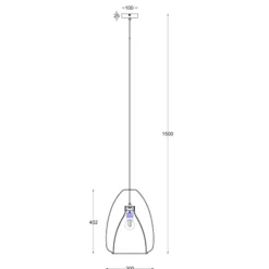 Lámpara de techo colgante Plazen 1luz 1XE27 acabado negro estilo moderno 30cm Ø
