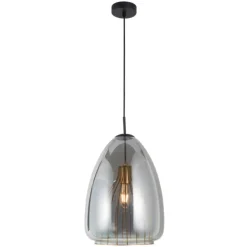 Lámpara de techo colgante Plazen 1luz 1XE27 acabado negro estilo moderno 30cm Ø