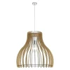 Lámpara de techo colgante Rain 1 luz 1xE27 acabado madera natural estilo rústico 57cm Ø