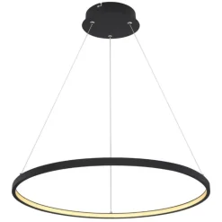 Lámpara de techo colgante Ralph LED integrado 29w tonalidad 3000k acabado negro estilo moderno 60cm Ø