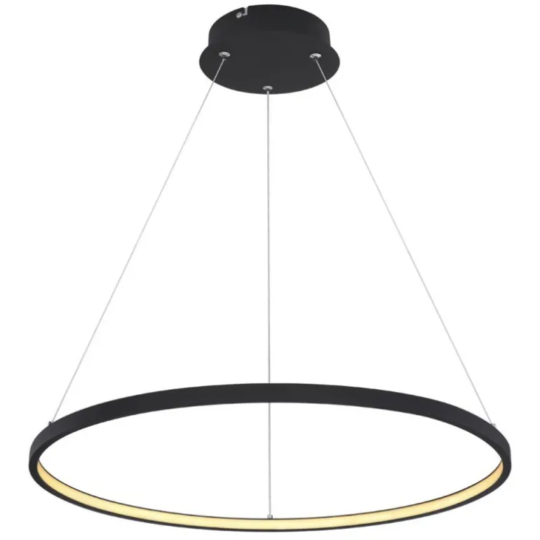 Lámpara de techo colgante Ralph LED integrado 29w tonalidad 3000k acabado negro estilo moderno 60cm Ø