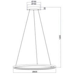 Lámpara de techo colgante Ralph LED integrado 29w tonalidad 3000k acabado negro estilo moderno 60cm Ø
