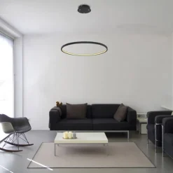 Lámpara de techo colgante Ralph LED integrado 29w tonalidad 3000k acabado negro estilo moderno 60cm Ø