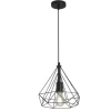 Lámpara de techo colgante Ra 1 luz 1XE27 acabado rejilla metal negro estilo moderno 38cm Ø