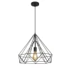 Lámpara de techo colgante Ra 1 luz 1XE27 acabado rejilla metal negro estilo moderno 45cm Ø