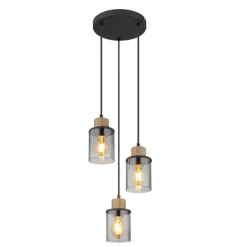 Lámpara de techo colgante redonda 3L Reid 3XE27 27cm Ø