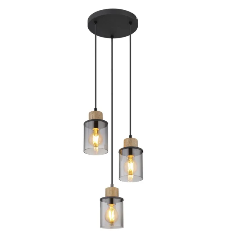 Lámpara de techo colgante redonda 3L Reid 3XE27 27cm Ø
