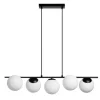 Lámpara de techo colgante Rondo 5 luces 5xE27 acabado metal negro cristal opal blanco estilo moderno