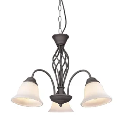 Lámpara de techo colgante Rústica 3 luces 3xE14 acabado marrón óxido estilo rústico 55cm Ø