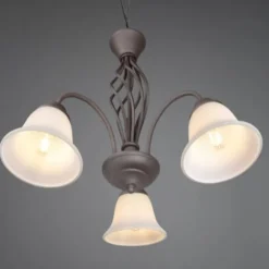 Lámpara de techo colgante Rústica 3 luces 3xE14 acabado marrón óxido estilo rústico 55cm Ø