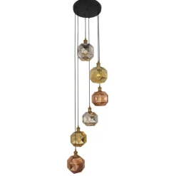 Lámpara de techo colgante Soter 6 luces 6XE27 acabado colores metálicos estilo moderno 40cm Ø