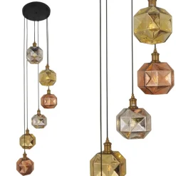 Lámpara de techo colgante Soter 6 luces 6XE27 acabado colores metálicos estilo moderno 40cm Ø