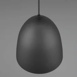 Lámpara de techo colgante Tilda 1 luz 1xE27 acabado metal negro e interior dorado estilo moderno 25cn Ø
