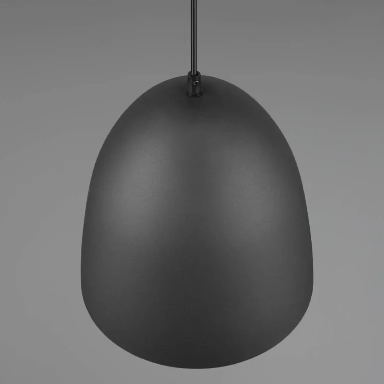Lámpara de techo colgante Tilda 1 luz 1xE27 acabado metal negro e interior dorado estilo moderno 25cn Ø