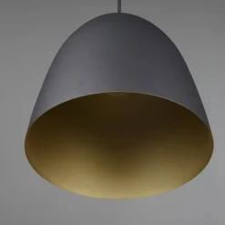 Lámpara de techo colgante Tilda 1 luz 1xE27 acabado metal negro e interior dorado estilo moderno 25cn Ø