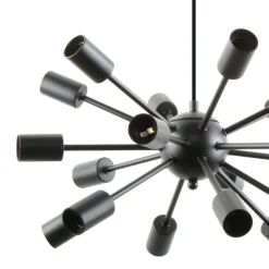 Lámpara de techo colgante Átomo negro 18 luces acabado negro 18X E27 estilo Vintage 46cm Ø