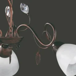 Lámpara de techo colgante Traditio 3 luces 3xE14 acabado marrón oxido estilo rústico 70cm Ø