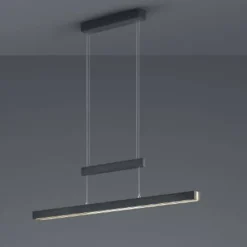 Lámpara de techo colgante Trajan LED integrado 40w 3CCT regulable en intensidad y extensible acabado negro estilo moderno