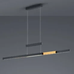 Lámpara de techo colgante Trajan LED integrado 40w 3CCT regulable en intensidad y extensible acabado negro estilo moderno